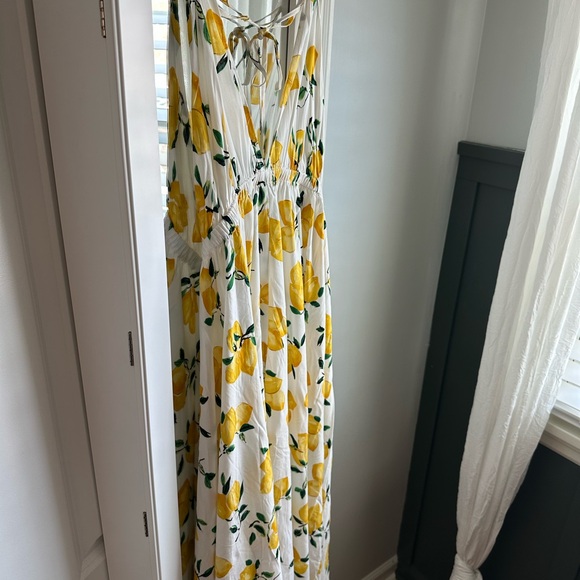 Kate Spade Lemon Halter Swim Cover Up Maxi Dress - Picture 7 of 9